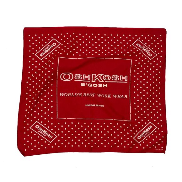 Oshkosh B'Gosh VTG Bandana Red Polka Dot Work Wear Handkerchief - Picture 1 of 1